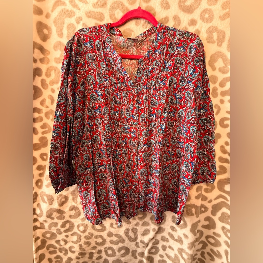 Women’s Talbots Paisley Blouse - Size XL